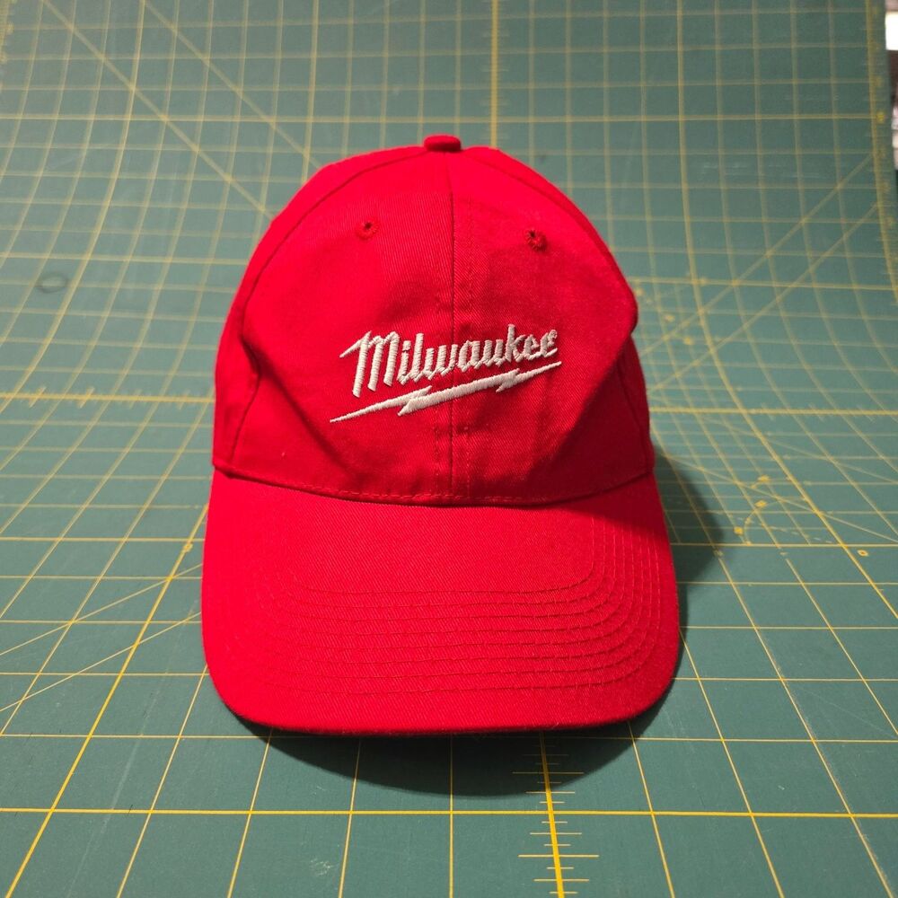 Milwaukee Tool Company Red Baseball Cap Hat Adjustable Tradesman Workwear